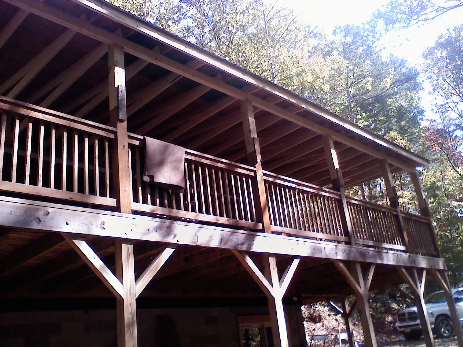 Timber framing under a new elevated porch and deck — Roof Leak Repair in Notus by Roofing Brothers